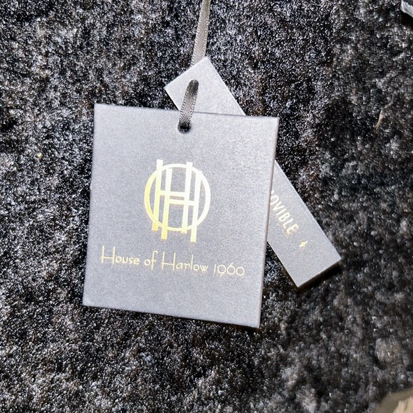 House of Harlow 1960 Black Sherpa Leather Tote Crossbody Bag + Wristlet Set NEW - Picture 4 of 6